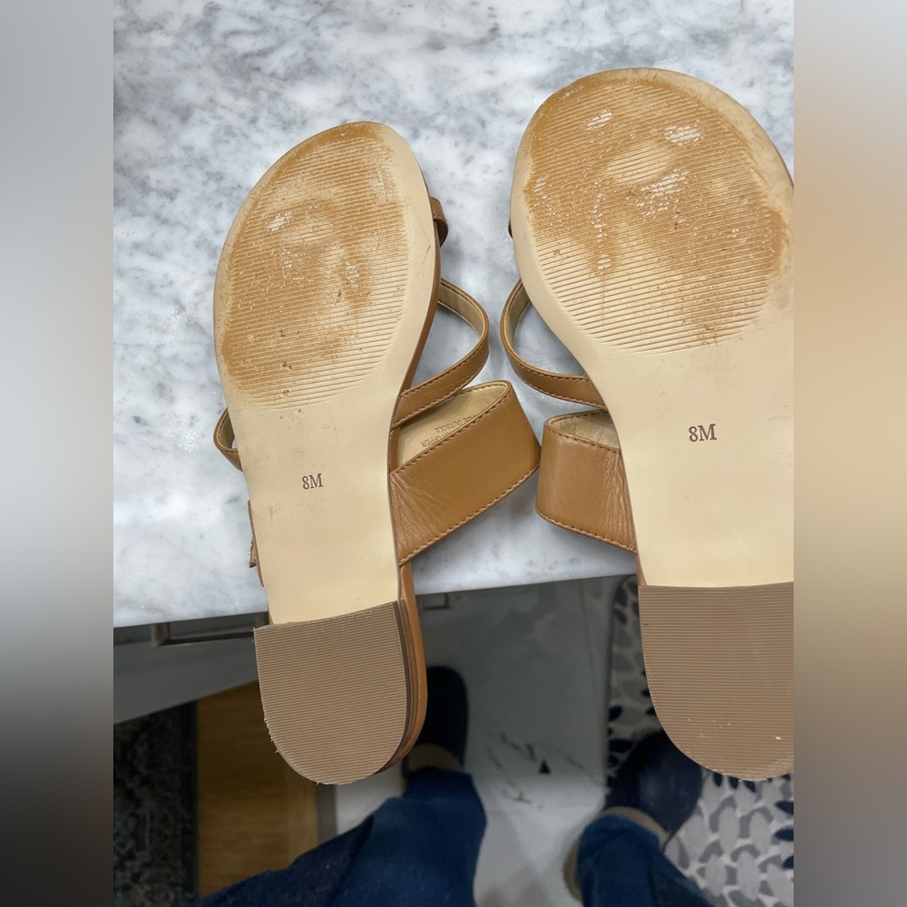 Talbots’s GIA Saddle Tan Nappa Leather Thong Sandal,, size 8med - Picture 6 of 6